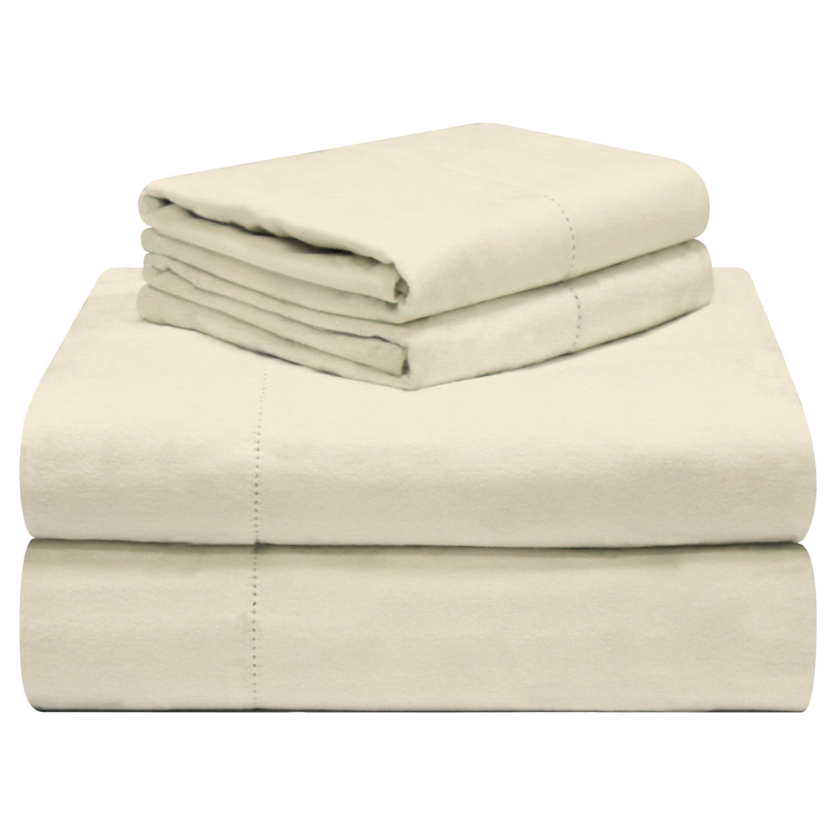 Celeste Home 190 Gsm Twin, Ivory Sheet Set- Warm & Cozy - 100% Cotton Flannel Pre-Shrunk - Extra Soft - Deep Pockets - Easy Fit