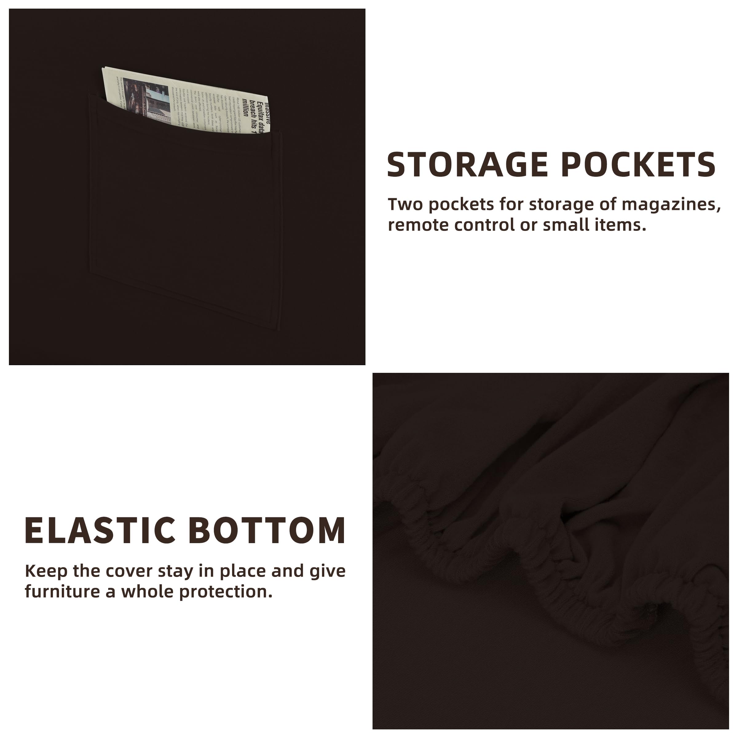 Easy-Going 3 Pieces Stretch Chair Cover Washable Chair Slipcover Set For 1 Backrest And Seat Cushion Couch Anti-Slip Sofa Couch