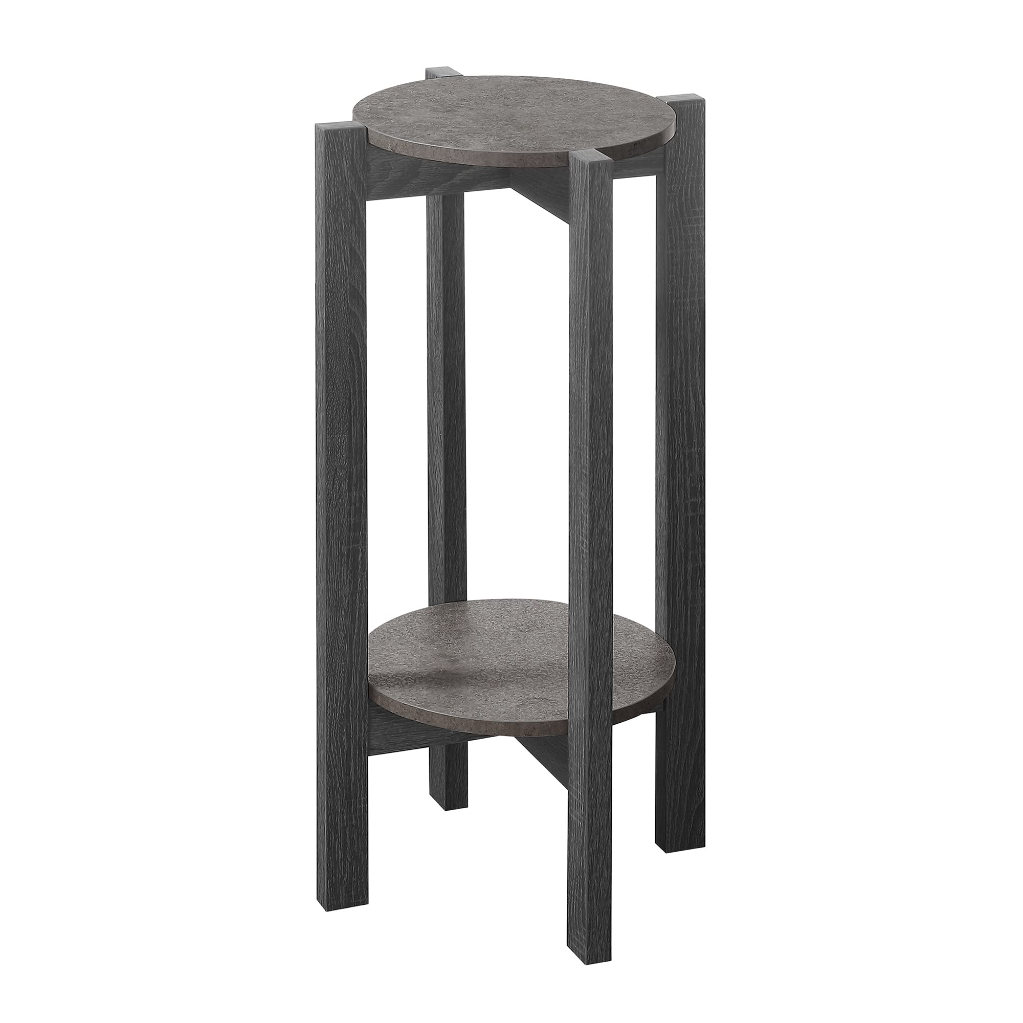 Convenience Concepts Newport Deluxe Plant Stand, Faux Cement / Weathered Gray
