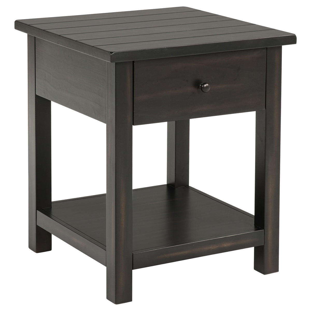 Coaster Home Furnishings Payne 1-Drawer Wood End Table with Shelf Java