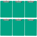 Trade Quest Plastic Clipboard Opaque Color Letter Size Low Profile Clip (Pack Of 6) (Sea Green)