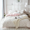 Highbuy Floral Girl Duvet Cover Twin Xl Size Cotton White Pink Coquette Bedding Comforter Covers Twin Xl Bedding Set Lightweight