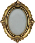 Bitray Vintage Picture Frame 5 x 7 Inch Oval Elegant Antique Photo Frames with Glass Front, Bronze Gold Tabletop Display