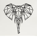 DEKADRON Metal Wall Art- Geometric Elephant Head -3D Wall Silhouette Metal Wall Decor Home Office Decoration Bedroom Living Room