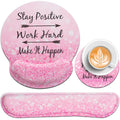 Qomalama 3-In-1 Mouse Pad With Wrist Rest Set,Wrist Support Mouse Pad+Keyboard Gel Wrist Rest+Cup Pad,Ergonomic Mouse Pad,Reliev