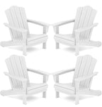 Kingyes Folding Adirondack Chair Set Of 4, Hdpe All-Weather Folding Adirondack Chair, White