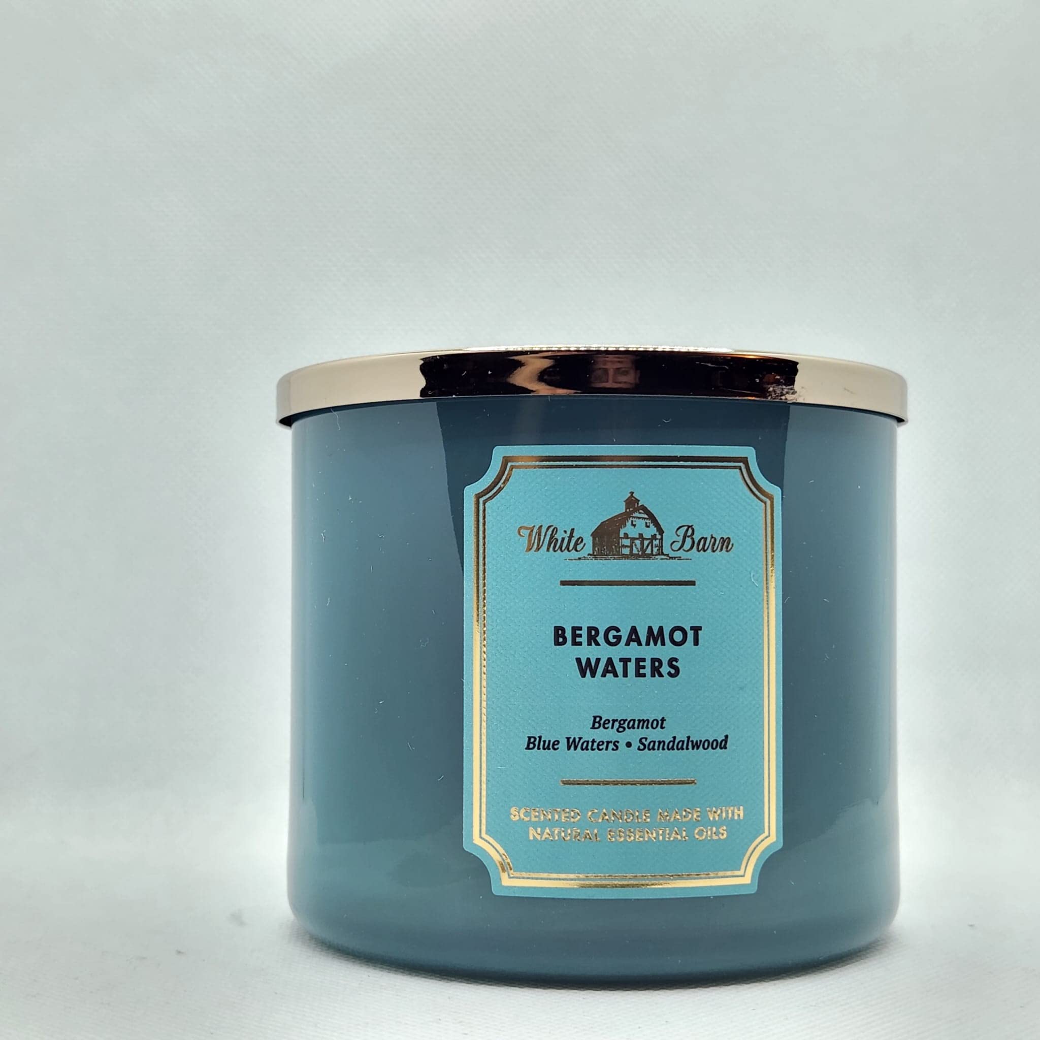 Bath & Body Works, White Barn 3-Wick Candle w/Essential Oils - 14.5 oz - New Core Scents! (Bergamot Waters)