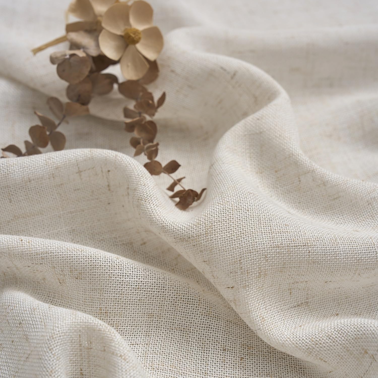 Ftinala 108 Inch Curtains Natural Linen Sheer Curtains 108 Inches Long Pinch Pleated Drapes Extra Long Neutral Farmhouse Curtain
