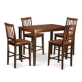 East West Furniture YAVN5-MAH-W 5 Piece Counter Height Dining Set Includes a Rectangle Dinette Table and 4 Kitchen Dining Chairs, 30x48 Inch, Mahogany
