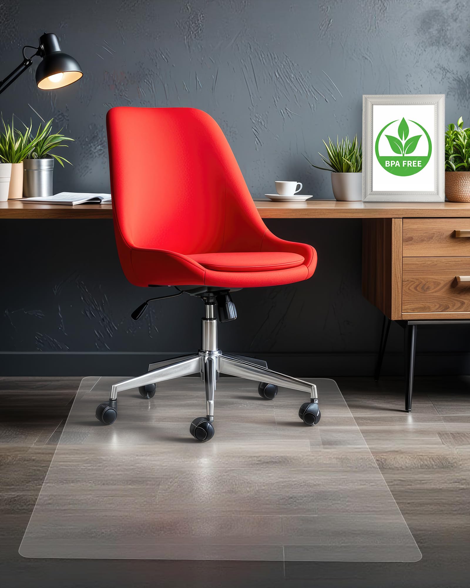 36 'X48 ' Office Chair Mat For Hardwood Floor - Clear Desk Chair Mat, Non-Slip Floor Protector For Rolling Chairs, Rectangular