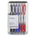 Tul Gl Series Retractable Gel Pens, Medium Point, 0.7 Mm, Silver Barrel, Assorted Business Inks, Pack Of 12 Pens