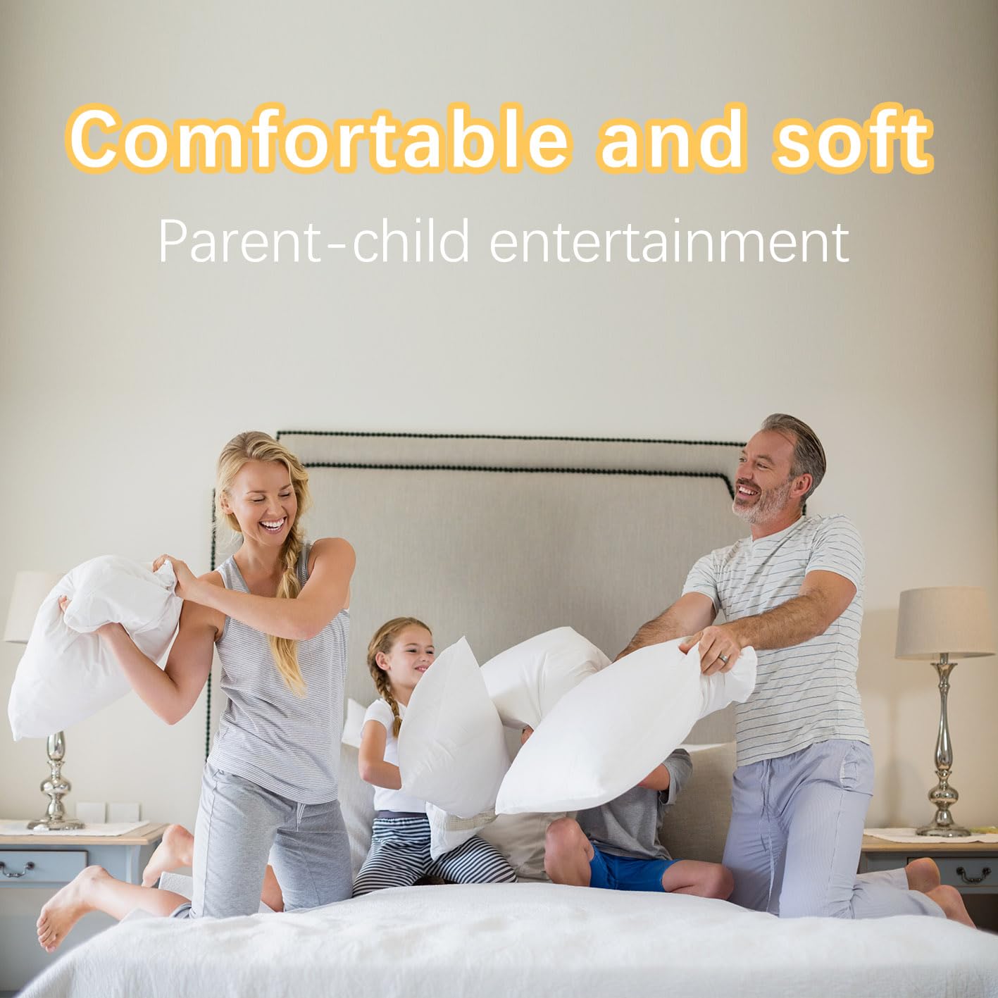 Okba Throw Pillows Insert Set Of 2, With 100% Cotton Cover, Bed And Couch - Indoor Hotel Decorative Pillows, 14X14 In White Pill