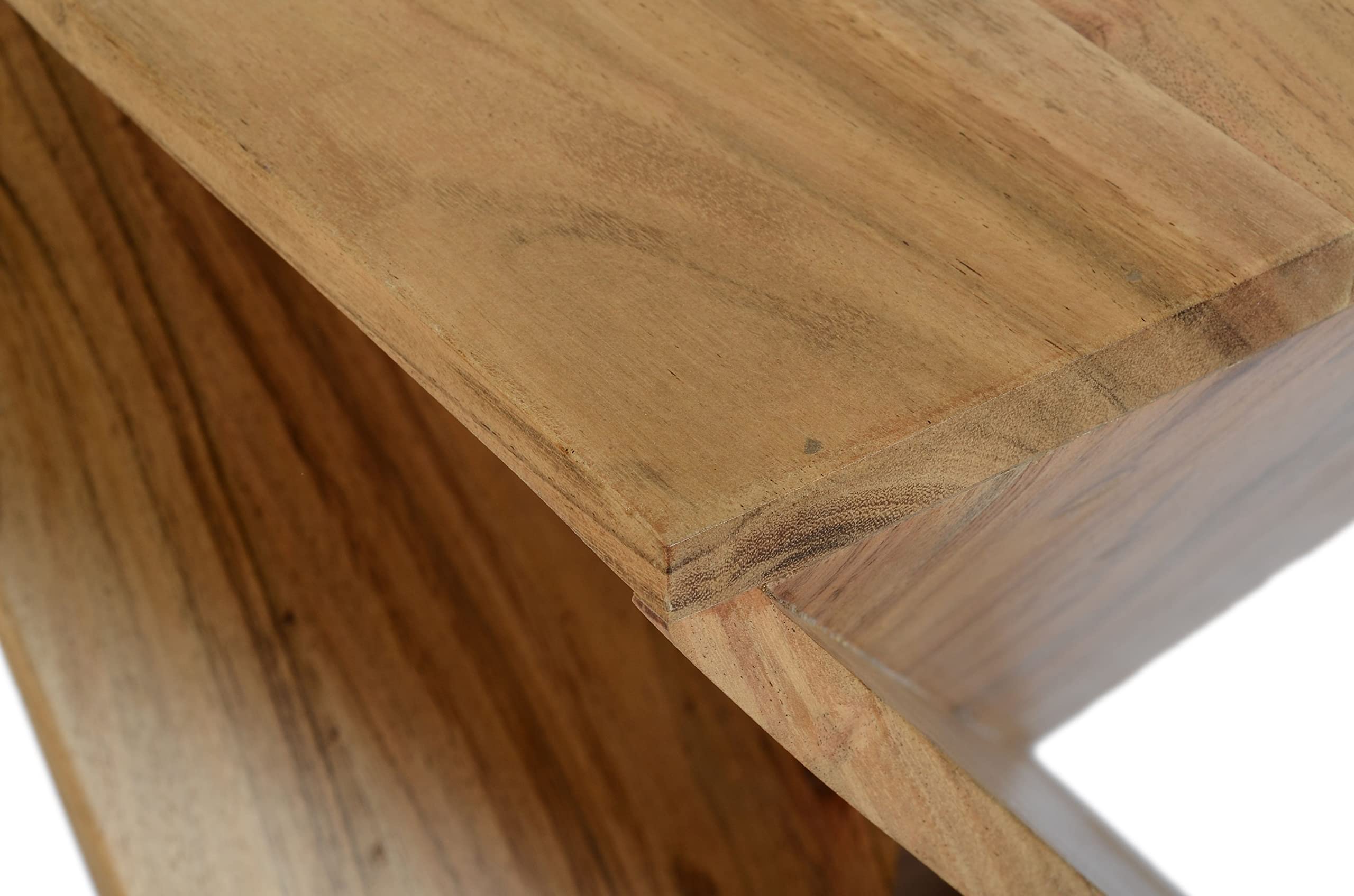 Jofran Solid Wood 16&quot; x 16&quot; x 24&quot; Height Mid-Century Modern Angled Jasper Accent Nightstand End Table, Natural