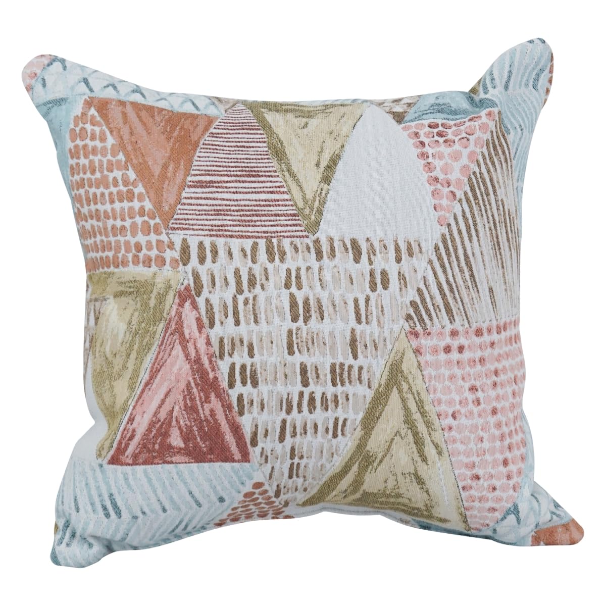 Blazing Needles Square Polyester Jacquard Throw Pillow, 17&quot;, Kandafrt Blush