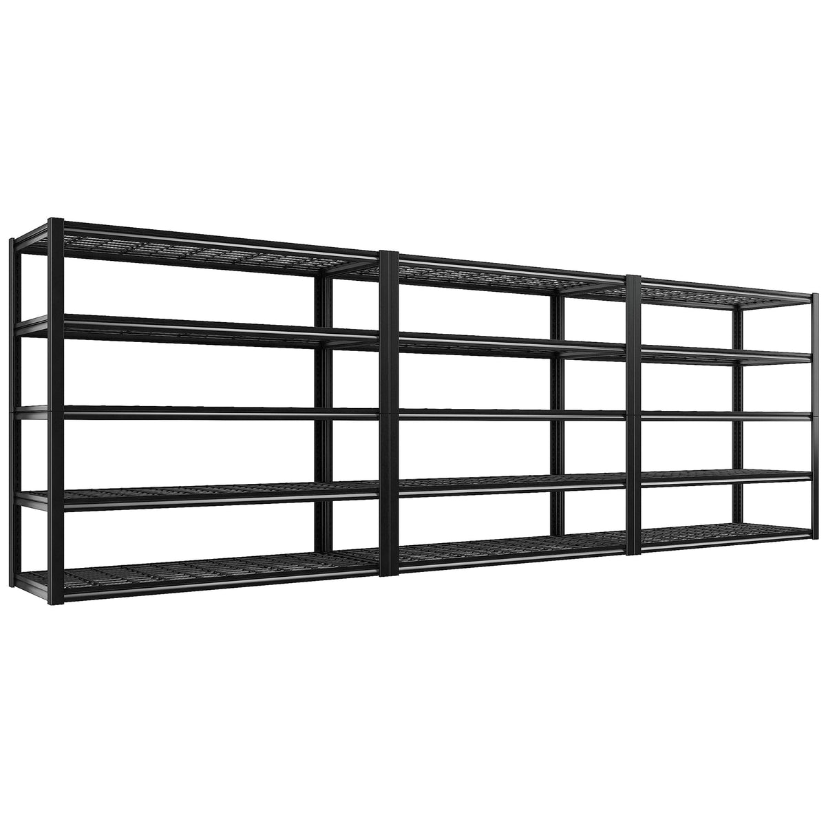 Reibii 48.2'' W Garage Shelving Heavy Duty Storage Shelves 3000Lbs Adjustable 5 Tier Metal Shelving Unit For Storage Rack Garage