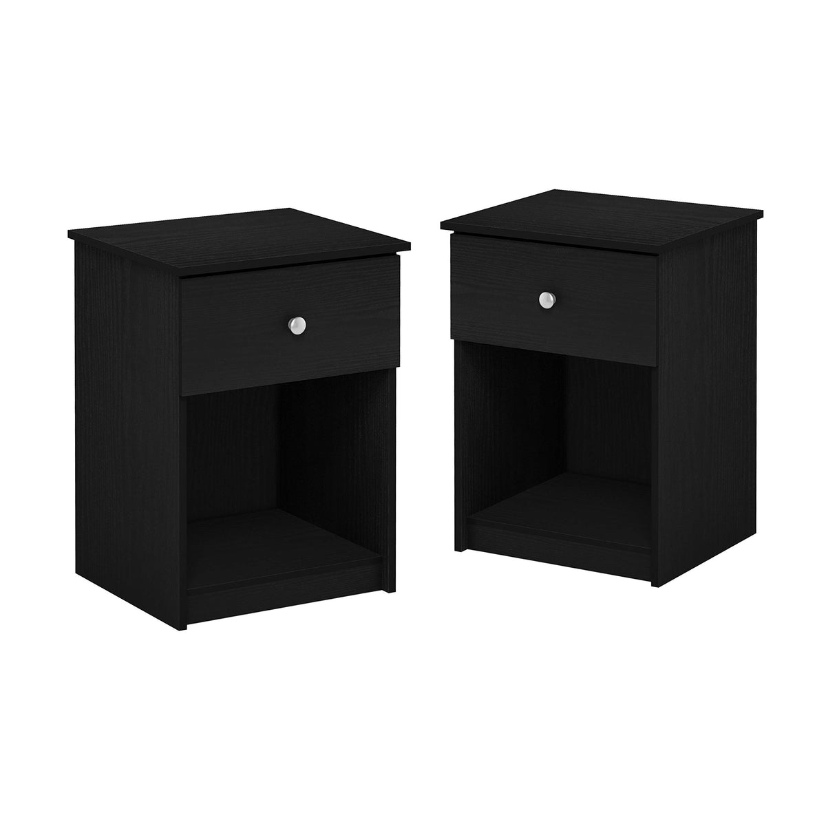 Furinno Tidur Nightstand, Black Oak, Americano, 2-Pack