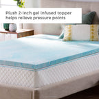 Linenspa 2 Inch Mattress Topper Queen - Gel Swirl Memory Foam Twin Xl Mattress Topper - Certipur-Us Certified - Twin Xl Size - Dorm Room Essentials