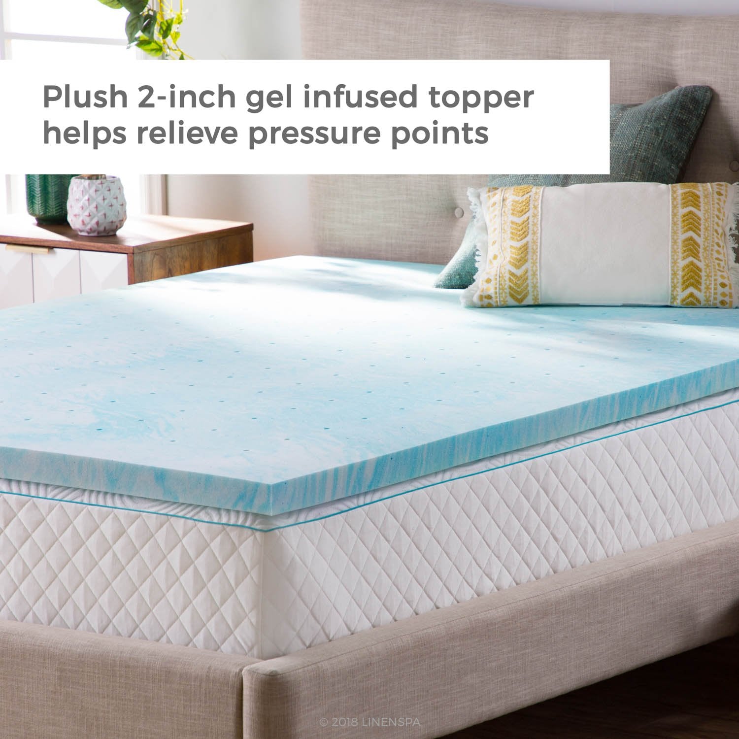Linenspa 2 Inch Mattress Topper Queen - Gel Swirl Memory Foam Twin Xl Mattress Topper - Certipur-Us Certified - Twin Xl Size - Dorm Room Essentials