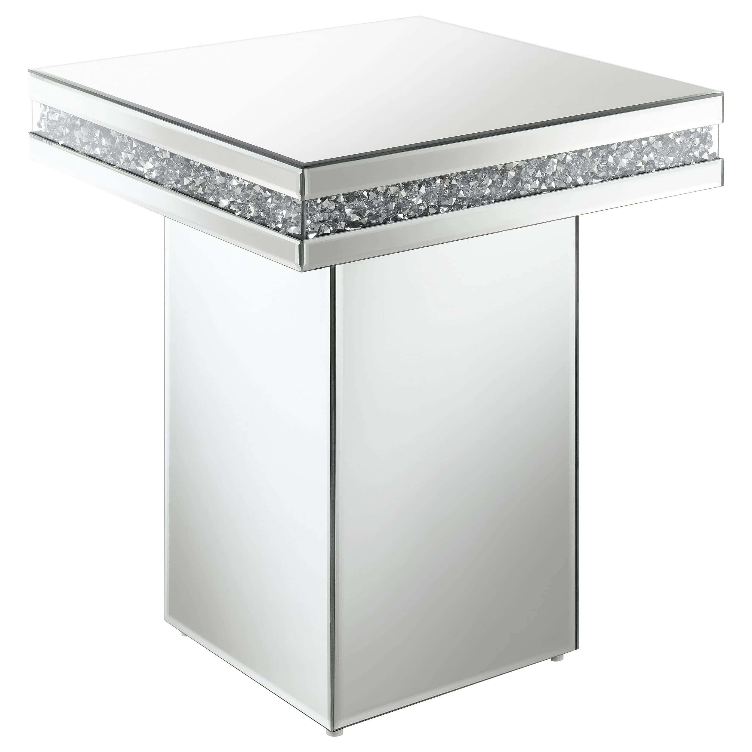 Coaster Home Furnishings Elora Pedestal Square Top Accent Table Mirror