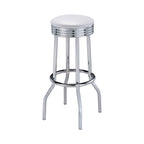 Coaster Home Furnishings Theodore Upholstered Top Bar Stools White And Chrome (Set Of 2)