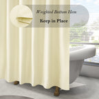 Aoohome Shower Curtain Liner, Fabric Bathroom Curtain With Hooks For Hotel, Weighted Hem, Water Repellent, Beige, 72 X 75 Inch