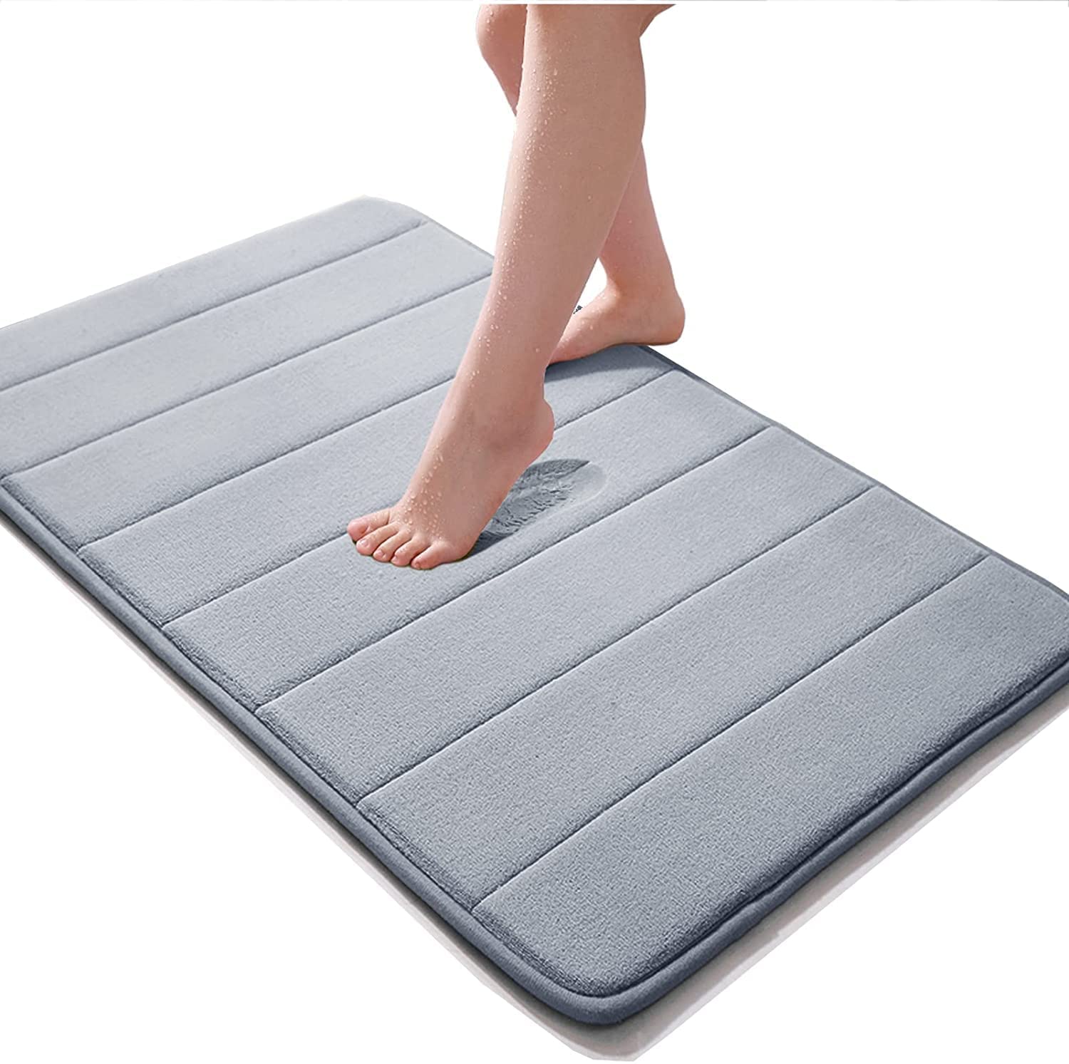 HOMESHOPPER Anti Skid Water Absorbent Machine Washable Rubber Grip Bath Mat Door Mat  Microfiber Bath/Door mat 50x80cm