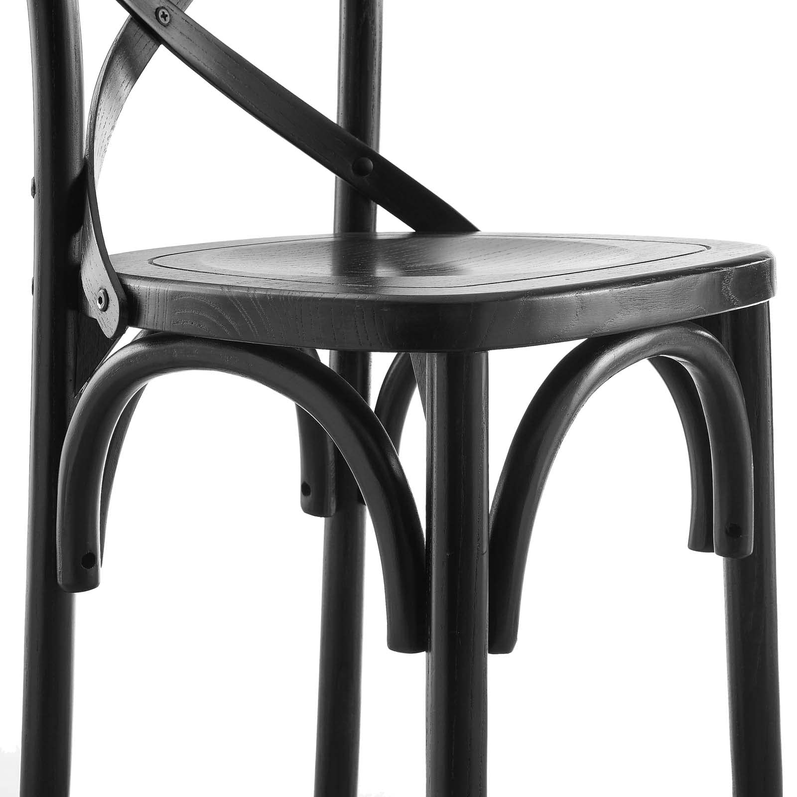 Modway Gear X-Back Wood Counter Bar Stool In Black