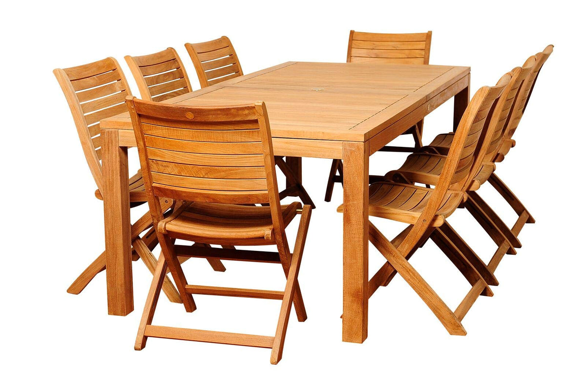International Home Amazonia Teak 9 Piece Patio Dining Set