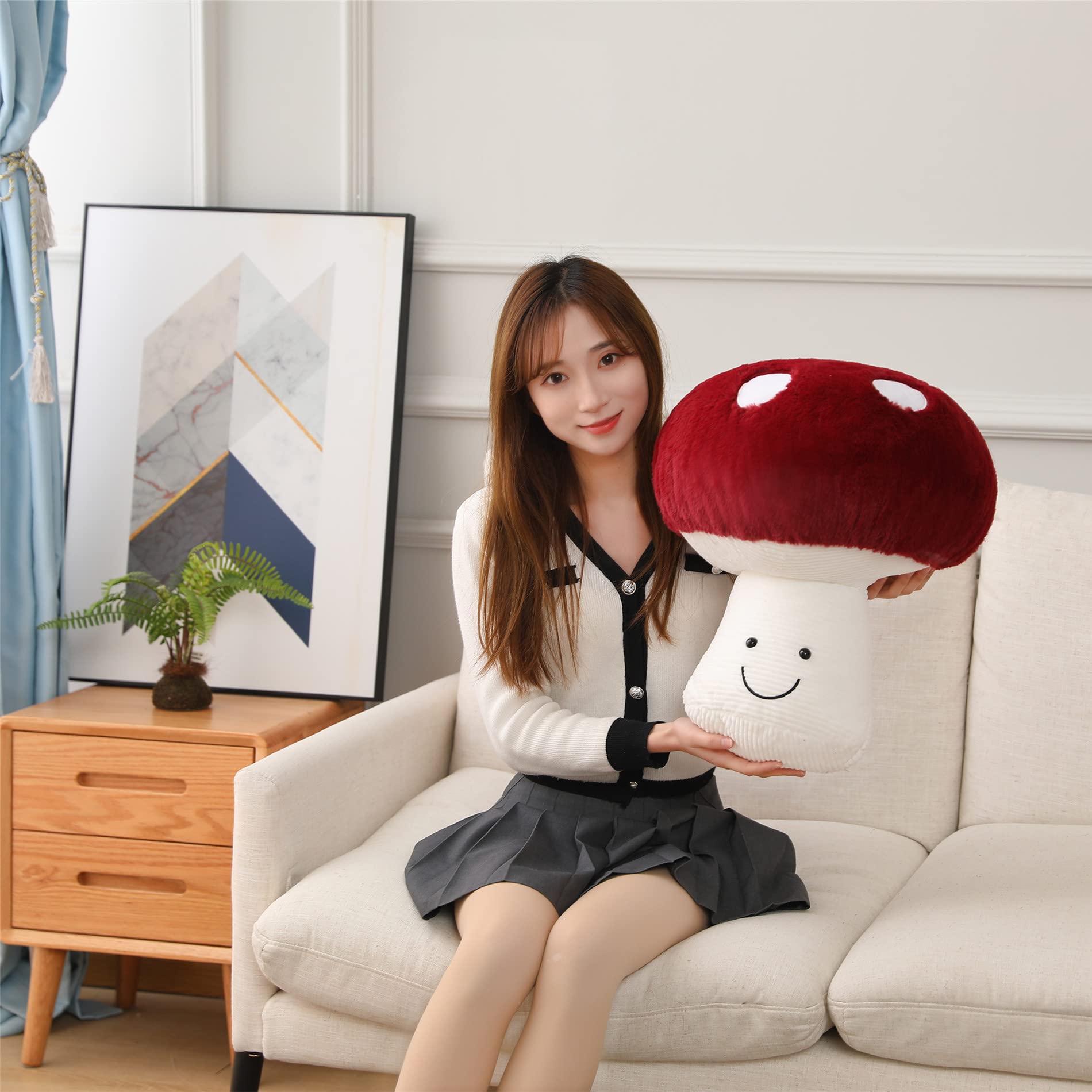 Fun Sunma Lovely Mushroom Pillow Stuffed Plush Mushroom Pillow (10 Inches)