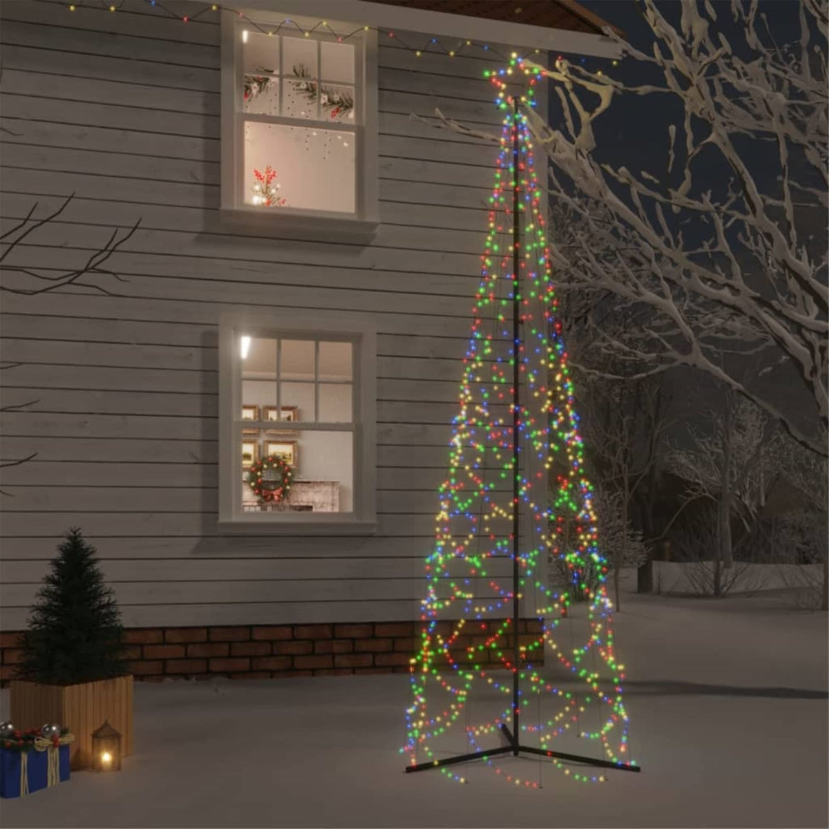 Vidaxl Christmas Cone Tree Colorful 500 Leds 39.4&quot;X118.1&quot;