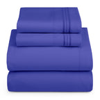 Clara Clark Split King Sheets Set, Deep Pocket Bed Sheets For Split King Size Bed, 4 Piece Bed Sheet Set, Super Soft Bedding Sheets & Pillowcases, Split King, Royal Blue