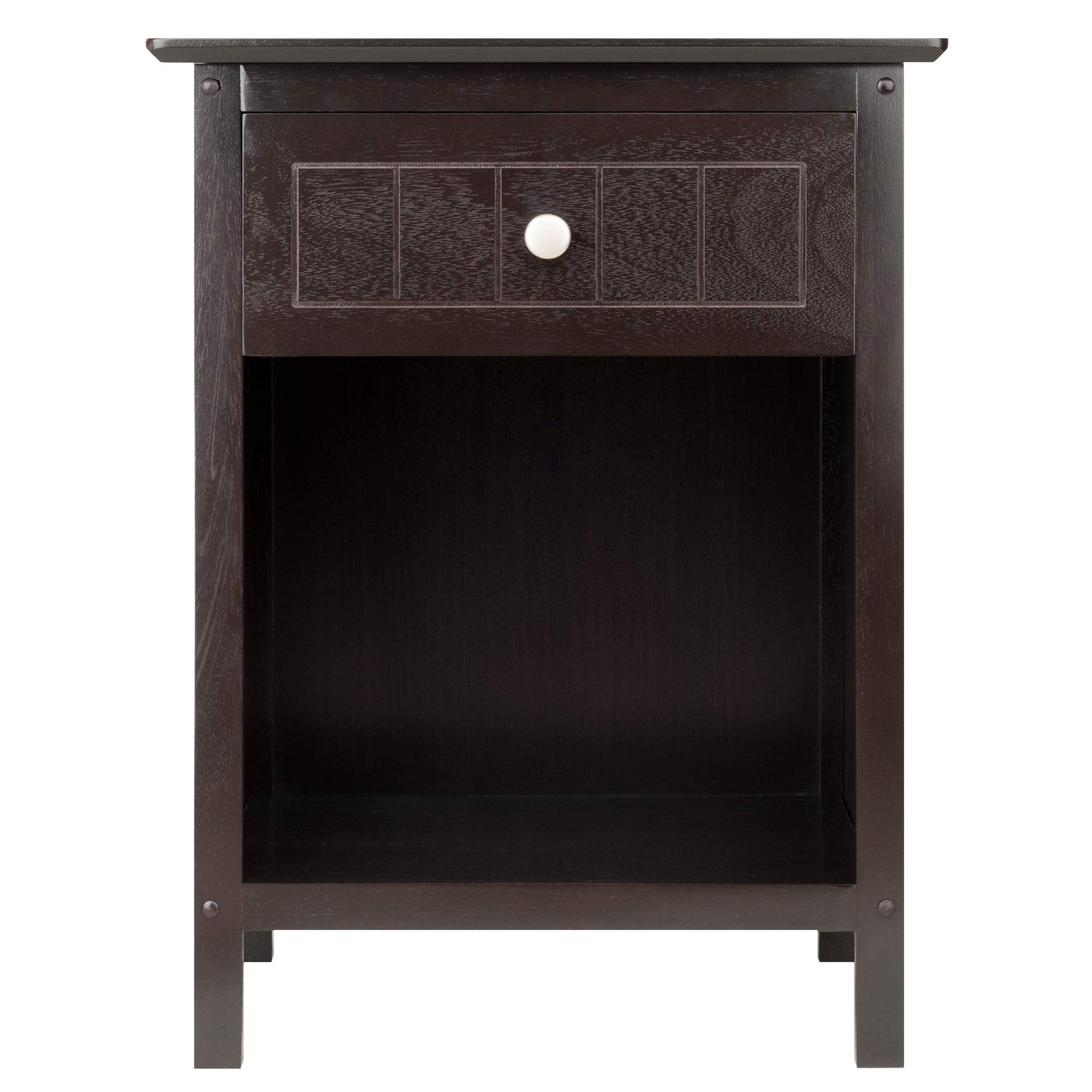 Ergode Wood Burke Home Office Printer Stand | Cottage Style Design | Adjustable Center Shelf | Ample Storage Space | Dark Coffee Finish | 19.84' W x 19.84' D x 31.1' H (99555-VV)