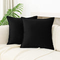 Jiahannha Velvet Black Throw Pillow Covers Pack Of 2 Decorative Soft For Couch Sofa Bedroom Livingroom Car Office,24  24 Inches