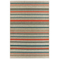 HomeRoots 7' x 9' Blue and Gray Striped Indoor Outdoor Area Rug