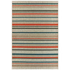 HomeRoots 7' x 9' Blue and Gray Striped Indoor Outdoor Area Rug