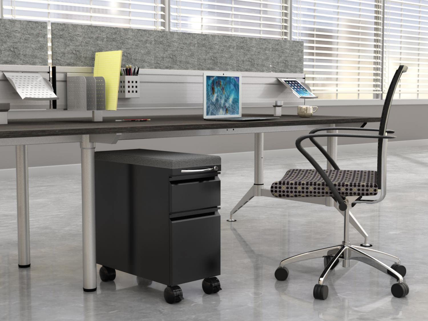 Mayline Steel Mini Pedestal with Cushion - Thumbnail 3