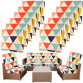 Newwiee 12 Pcs Patio Stretch Outdoor Cushion Covers Sofa Couch Covers Replacement Couch Slipcover for Sofa Seat Chair Porch Pati