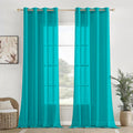 Homemonde 6 Feet Grommet Curtains Window  Cotton Solid Sheer Transparent Curtains Set Of 2 For Living Room, Office Decoration, 