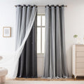 Yancorp Grey Curtains For Bedroom Living Room Thermal Insulated Kids Curtain Hollow-Out Star Window Nursery Curtain 63 Inches Length Room Darkening Grommet(Grey,52 * 63),1 Panel