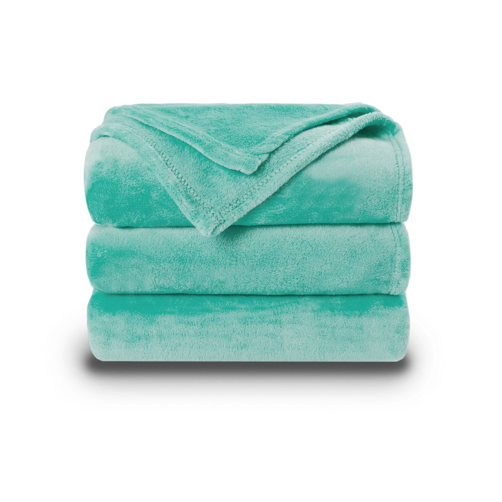 Nanpiper Fleece Blankets Super Soft Flannel King Size Blanket For Bed Luxury Cozy Microfiber Plush Fuzzy Blanket,Lake Blue