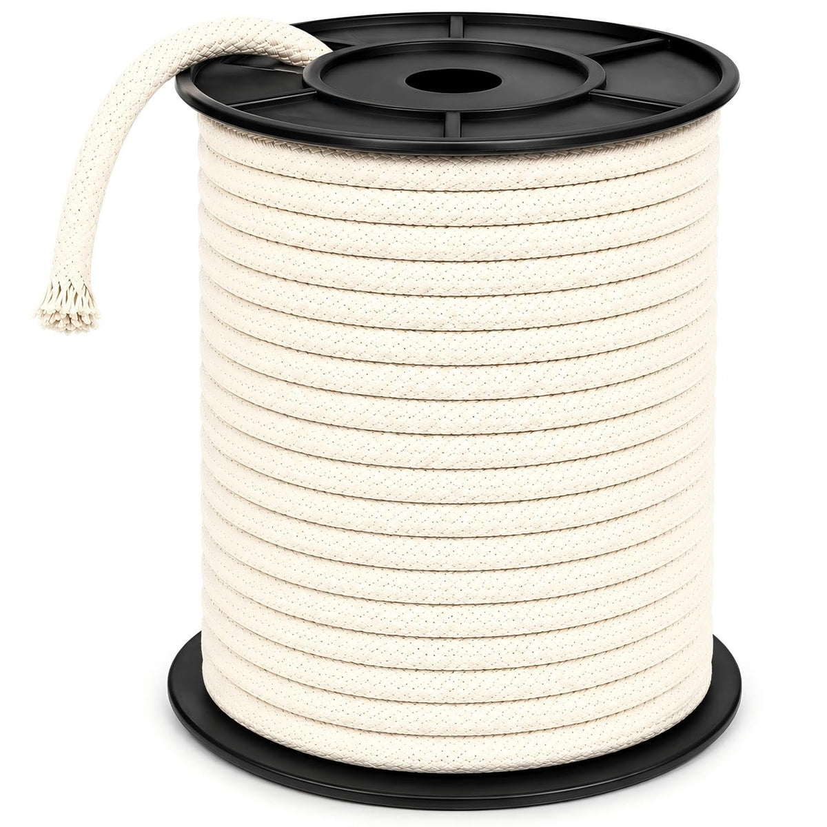 Enenes 200 FT Braided Cotton Rope, 1/4 Inch (6 mm) Natural Craft Rope