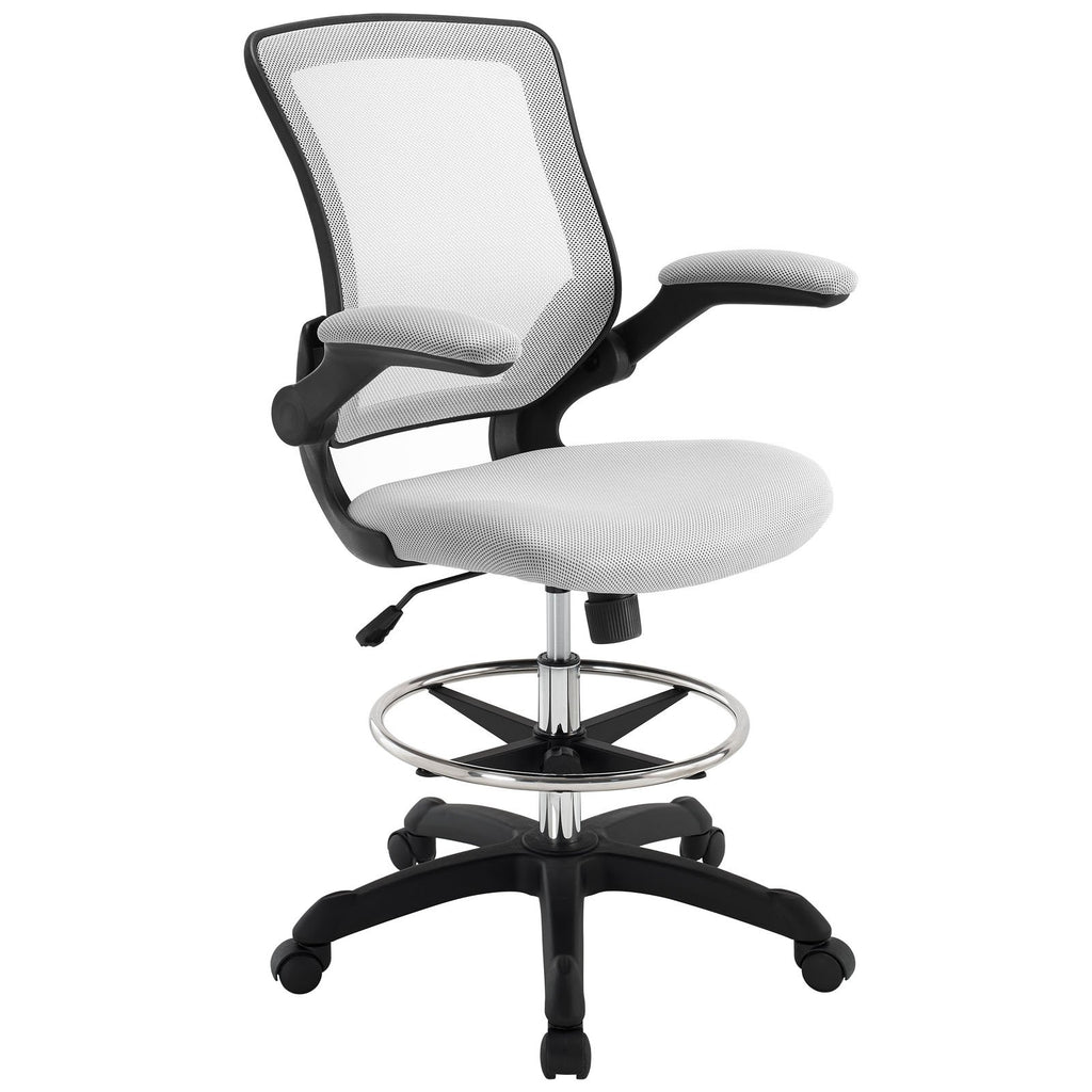 Modway MO-EEI-1423-GRY Veer-Reception Desk Flip-Up Arm Drafting Chair, 22.5"L x 25.5"W x 41.5-50"H, Gray