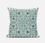 HomeRoots Dark Purple White 20â€ Aqua Geostar Zippered Suede Throw Pillow