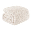 Whale Flotilla Fuzzy Fleece Queen Size Blanket For Bed, Soft Fluffy Jacquard Waffle Blankets For All Season, Lightweight And War