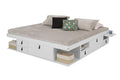 Memomad Bali Storage Platform Bed With Drawers (King Size, Off White)