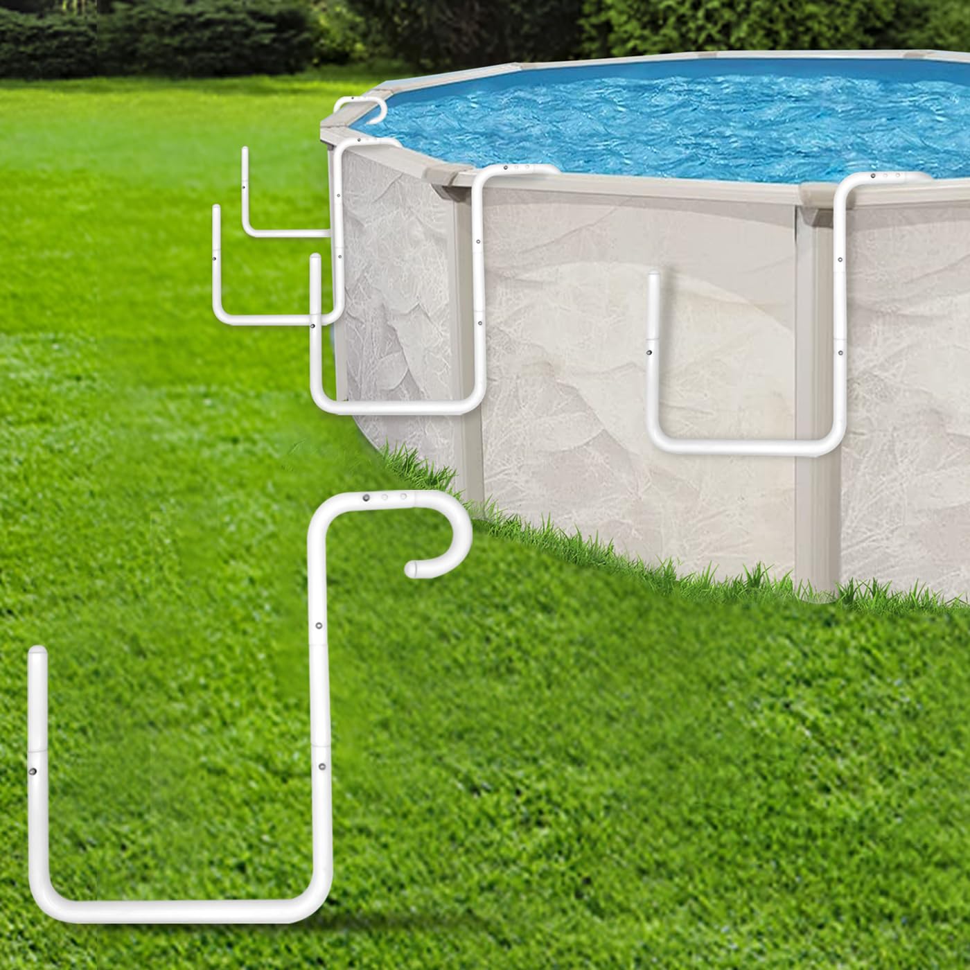 Jantens Solar Cover Holder For Above Ground Pool, Adjustable Solar Saddle Pool Cover Holder Designed For Steel-Wall Above-Ground