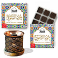Oud Al Sawsani Bakhoor Set by Dukhni | 2 x 9 Piece Each & Rainbow Bakhoor Burner | Arabic Bakhoor Incense | Saffron Oud Blend | 