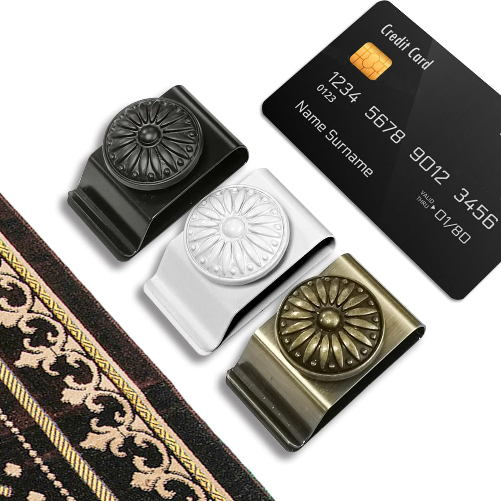 Tapestry Wall Hanging Clamps 4 Pack Textile Art Decoration Wall Hangers Metal Clips For Hanging Rugs Carpet Wall Display (Black)