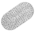 WELTRXE Pebbles Bathtub Mat Non Slip Oval Shower Mat with Suction Cups, Drain Holes, 27 x 14 Inch Plastic Bathroom Tub Mats Mach
