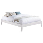 Coaster Home Furnishings Hounslow Contemporary Eastern King Size Pine Wood Platform Bed Frame Headboard Compatible Bed Base White 306128KE